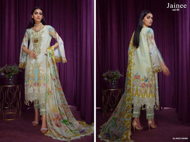 Agha Noor Jainee 5 Fancy Wear Luxury Lawn Karachi Cotton Printed Dress Collection